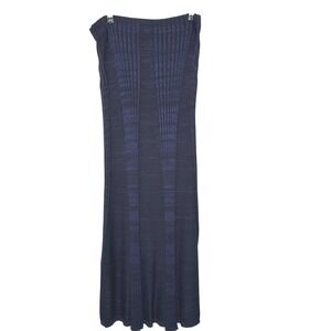 COS Flare Ribbed Panel Midi Skirt Blue Small